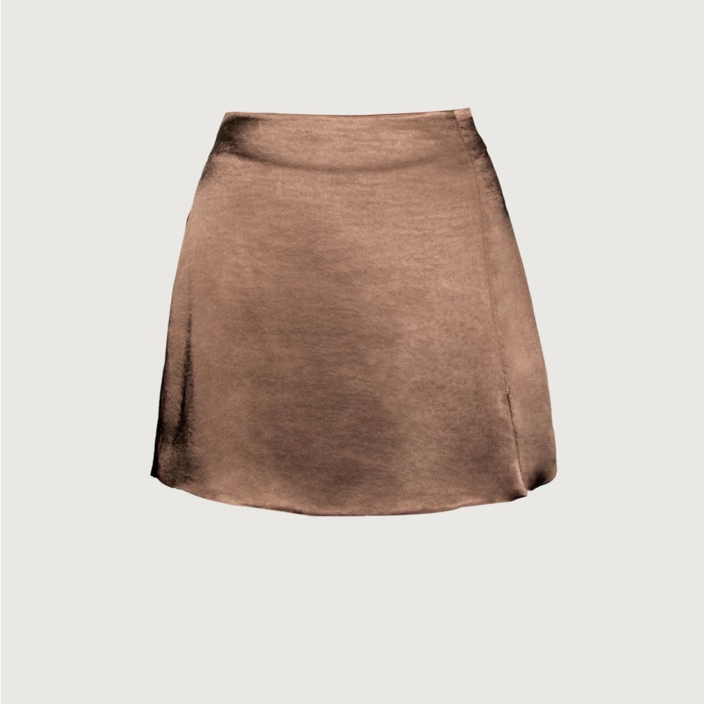 OAK + FORT Chocolate Satin Skirt